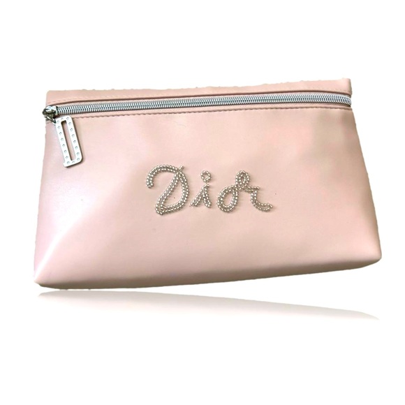 Dior Handbags - 🌸Brand new Christian Doir Parfums Pouch in Light Pink with Silver Beads